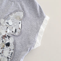 Load image into Gallery viewer, 2 Pieces Set Baby Kid Girls Butterfly Tank Tops And Solid Color Shorts Wholesale 25040333
