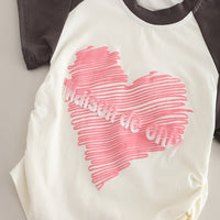 Load image into Gallery viewer, 2 Pieces Set Baby Kid Girls Letters Love heart Tops And Solid Color Shorts Wholesale 25040334
