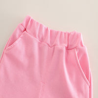 Load image into Gallery viewer, 2 Pieces Set Baby Kid Girls Boys Solid Color Letters Tops And Shorts Wholesale 25040335
