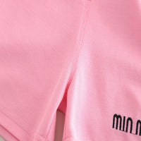 Load image into Gallery viewer, 2 Pieces Set Baby Kid Girls Boys Solid Color Letters Tops And Shorts Wholesale 25040335
