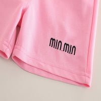 Load image into Gallery viewer, 2 Pieces Set Baby Kid Girls Boys Solid Color Letters Tops And Shorts Wholesale 25040335
