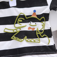 Load image into Gallery viewer, 2 Pieces Set Baby Kid Boys Striped Letters Tops And Solid Color Shorts Wholesale 25040341
