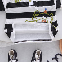 Load image into Gallery viewer, 2 Pieces Set Baby Kid Boys Striped Letters Tops And Solid Color Shorts Wholesale 25040341
