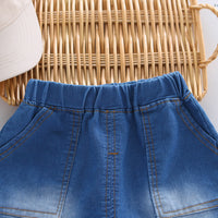 Load image into Gallery viewer, 2 Pieces Set Baby Kid Boys Striped Letters Tops And Solid Color Shorts Wholesale 25040341
