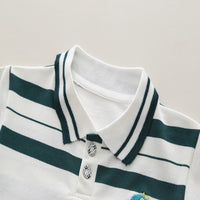 Load image into Gallery viewer, 2 Pieces Set Baby Kid Boys Striped Dinosaur Tops And Solid Color Shorts Wholesale 25040344
