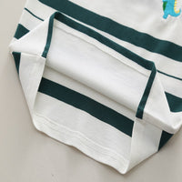 Load image into Gallery viewer, 2 Pieces Set Baby Kid Boys Striped Dinosaur Tops And Solid Color Shorts Wholesale 25040344
