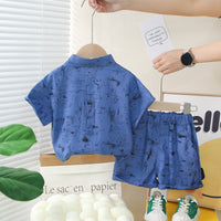 Load image into Gallery viewer, 2 Pieces Set Baby Kid Boys Print Shirts And Shorts Wholesale 25040348
