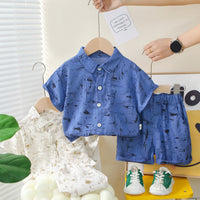 Load image into Gallery viewer, 2 Pieces Set Baby Kid Boys Print Shirts And Shorts Wholesale 25040348
