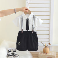 Load image into Gallery viewer, 2 Pieces Set Baby Kid Boys Letters Shirts And Solid Color Shorts Wholesale 25040351
