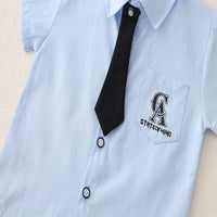 Load image into Gallery viewer, 2 Pieces Set Baby Kid Boys Letters Shirts And Solid Color Shorts Wholesale 25040351
