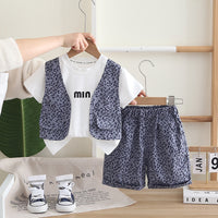 Load image into Gallery viewer, 2 Pieces Set Baby Kid Boys Letters Tops And Leopard Shorts Wholesale 25040354
