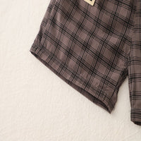 Load image into Gallery viewer, 2 Pieces Set Baby Kid Boys Letters Shirts And Checked Shorts Wholesale 25040355
