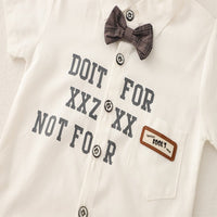 Load image into Gallery viewer, 2 Pieces Set Baby Kid Boys Letters Shirts And Checked Shorts Wholesale 25040355
