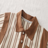 Load image into Gallery viewer, 2 Pieces Set Baby Kid Boys Striped Tops And Solid Color Shorts Wholesale 25040356
