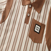 Load image into Gallery viewer, 2 Pieces Set Baby Kid Boys Striped Tops And Solid Color Shorts Wholesale 25040356
