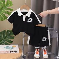 Load image into Gallery viewer, 2 Pieces Set Baby Kid Boys Letters Color-blocking Tops And Shorts Wholesale 25040359
