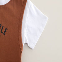 Load image into Gallery viewer, 2 Pieces Set Baby Kid Girls Boys Letters Tops And Solid Color Shorts Wholesale 25040361
