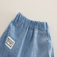 Load image into Gallery viewer, 2 Pieces Set Baby Kid Boys Color-blocking Shirts And Solid Color Shorts Wholesale 25040363
