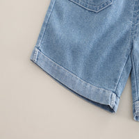 Load image into Gallery viewer, 2 Pieces Set Baby Kid Boys Color-blocking Shirts And Solid Color Shorts Wholesale 25040363
