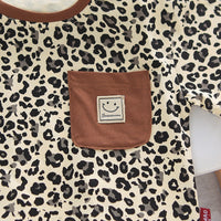 Load image into Gallery viewer, 2 Pieces Set Baby Kid Girls Boys Leopard Tops And Solid Color Shorts Wholesale 25040365
