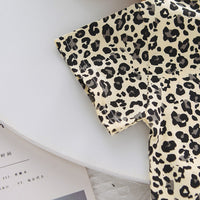 Load image into Gallery viewer, 2 Pieces Set Baby Kid Girls Boys Leopard Tops And Solid Color Shorts Wholesale 25040365
