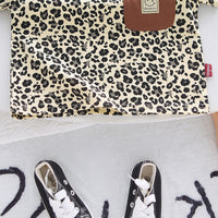 Load image into Gallery viewer, 2 Pieces Set Baby Kid Girls Boys Leopard Tops And Solid Color Shorts Wholesale 25040365
