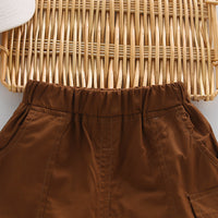 Load image into Gallery viewer, 2 Pieces Set Baby Kid Girls Boys Leopard Tops And Solid Color Shorts Wholesale 25040365
