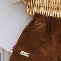 Load image into Gallery viewer, 2 Pieces Set Baby Kid Girls Boys Leopard Tops And Solid Color Shorts Wholesale 25040365
