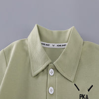 Load image into Gallery viewer, 2 Pieces Set Baby Kid Boys Solid Color Letters Polo Shirts And Shorts Wholesale 25040366
