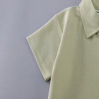 Load image into Gallery viewer, 2 Pieces Set Baby Kid Boys Solid Color Letters Polo Shirts And Shorts Wholesale 25040366
