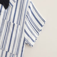 Load image into Gallery viewer, 2 Pieces Set Baby Kid Boys Striped Shirts And Solid Color Shorts Wholesale 25040369
