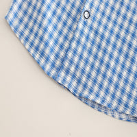 Load image into Gallery viewer, 2 Pieces Set Baby Kid Boys Checked Shirts And Solid Color Shorts Wholesale 25040370
