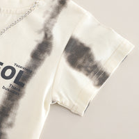 Load image into Gallery viewer, 2 Pieces Set Baby Kid Boys Letters Color-blocking Tops And Solid Color Shorts Wholesale 25040372
