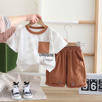 Load image into Gallery viewer, 2 Pieces Set Baby Kid Boys Letters Tops And Solid Color Shorts Wholesale 25040374
