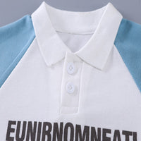 Load image into Gallery viewer, 2 Pieces Set Baby Kid Boys Color-blocking Tops And Letters Shorts Wholesale 25040377
