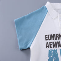 Load image into Gallery viewer, 2 Pieces Set Baby Kid Boys Color-blocking Tops And Letters Shorts Wholesale 25040377
