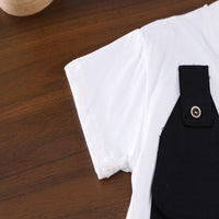 Load image into Gallery viewer, 2 Pieces Set Baby Kid Boys Color-blocking Tops And Letters Shorts Wholesale 25040378
