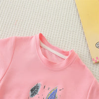Load image into Gallery viewer, 2 Pieces Set Baby Kid Girls Letters Butterfly Print T-Shirts And Solid Color Shorts Wholesale 25040379
