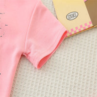 Load image into Gallery viewer, 2 Pieces Set Baby Kid Girls Letters Butterfly Print T-Shirts And Solid Color Shorts Wholesale 25040379
