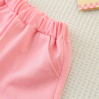 Load image into Gallery viewer, 2 Pieces Set Baby Kid Girls Letters Butterfly Print T-Shirts And Solid Color Shorts Wholesale 25040379
