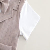 Load image into Gallery viewer, 2 Pieces Set Baby Kid Boys Solid Color Striped Tops And Shorts Wholesale 25040381
