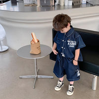 Load image into Gallery viewer, 3 Pieces Set Baby Kid Boys Letters Jackets Outwears Tank Tops And Solid Color Shorts Wholesale 25040382
