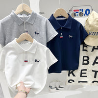 Load image into Gallery viewer, Baby Kid Boys Solid Color Cartoon Polo Shirts Wholesale 25040383
