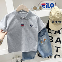 Load image into Gallery viewer, Baby Kid Boys Solid Color Cartoon Polo Shirts Wholesale 25040383
