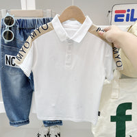 Load image into Gallery viewer, Baby Kid Boys Letters Color-blocking Polo Shirts Wholesale 25040387
