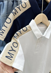 Load image into Gallery viewer, Baby Kid Boys Letters Color-blocking Polo Shirts Wholesale 25040387
