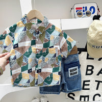 Load image into Gallery viewer, Baby Kid Boys Flower Plant Print Beach Shirts Wholesale 25040391
