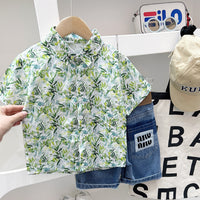 Load image into Gallery viewer, Baby Kid Boys Flower Plant Print Beach Shirts Wholesale 25040391
