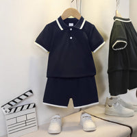 Load image into Gallery viewer, 2 Pieces Set Kid Boys Solid Color Tops And Shorts Wholesale 25040393
