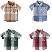 Load image into Gallery viewer, Baby Kid Boys Color-blocking Checked Shirts Wholesale 25040397
